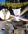 Pro Grade Plasma Cutter Torch Tips And Electrodes Kit For 20-100A Cutting, showing nozzle tips and metal cutting results