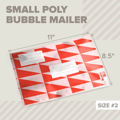 Red Poly Bubble Mailers Size 2 Small 8.5 x 11 Inch Pack Of 4 Durable Shipping Envelopes With Protective Inner Bubble