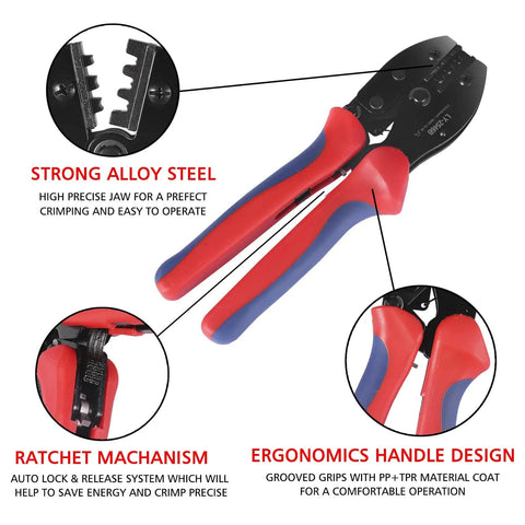 All-In-One Solar Panel Replacement Tools Kit with wire crimper in ergonomic handle design with strong alloy steel.
