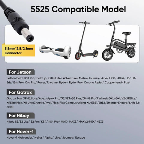 Fast 42V 2A Scooter Charger With 6 Prong For 36V Hoverboards UL Certified Safe Power Adapter Compatible With GOTRAX Ninebot Jetson Voyage And More Today