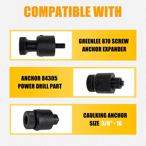 Pro Grade Heavy Duty Alloy Steel Screw Anchor Expander For Hollow Walls 3/8-16 Caulk Anchors, compatible parts display