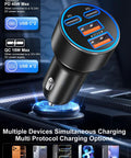 Beast Mode Ninety Watt Usb C Car Charger With Four Quick Charge Ports For Seamless IPhone Plus Samsung Galaxy Boost On Any Journey With Pd Pps Fly Wire Tech, featuring dual USB-C and USB-A charging ports.