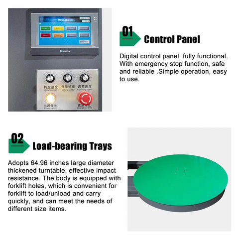 Heavy Duty Automatic Pallet Wrapping Machine Workhorse With Built In Scale And Thermal Printer For Warehouse Use control panel