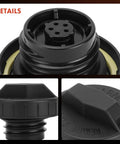Close-up of Durable Fuel Tank Filler Cap For Ford, Chevrolet, Toyota, Honda, Nissan, GMC and more, replacement cap 31832, showing details