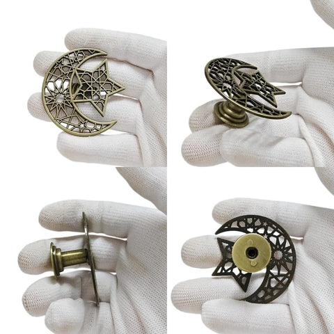 Top Shelf Hollow Moon And Star Cabinet Knobs Combined With Threaded Drawer Pulls For Instant Home Upgrade Plus Straight Up Slick Geometric Decor Hardware Set in bronze color.