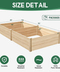 Wood Raised Garden Bed 8x4 Ft With 15 Inch Depth Planter Box For Veggies, Herbs, And Blooms, Open Base Construction
