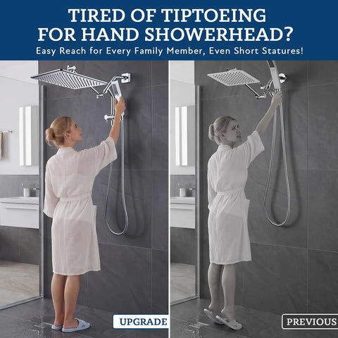 12 Inch All Metal Rain Shower Head With Handheld Spray In Chrome Finish Featuring 144 Wide Angle Nozzles For Solid Bathroom Upgrades That Let You Straight Up Kick Back And Chill Daily