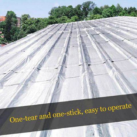 Heavy Duty Torch On Asphalt Roof Sealant Roll applied on a roof, showcasing easy one-tear and one-stick installation.