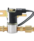 Universal 24 Volt Humidifier Solenoid Valve Assembly Replacement For GeneralAire Humidifiers 1042 Series brass side view