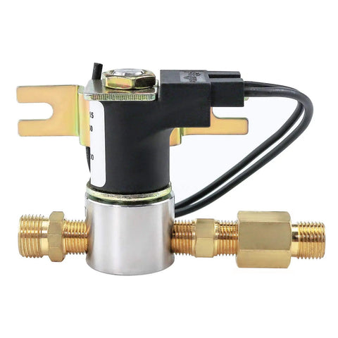 Universal 24 Volt Humidifier Solenoid Valve Assembly Replacement For GeneralAire Humidifiers 1042 Series brass side view