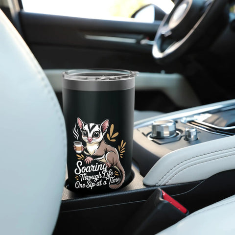 Sugar Glider Coffee Tumbler With Dual Wall Stainless Steel Insulation Keeps Drinks Hot Or Cold For Latte Lovers And Pet Moms