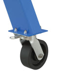 Total Badass Heavy Duty Steel Fixed Gantry Crane With Twenty Foot Span And Six Thousand Pound Capacity Blue Finish wheel detail.