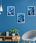 Room with artwork hung using heavy duty adhesive hooks 2 in 1 no drill wall mount shelf hangers screw free sticker.