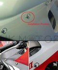 Dzus Quarter Turn Quick Release Fairing Fasteners For Motorcycles With 19mm Pins And 15mm D Ring Bolts Installed on Bike