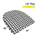 Cozy Memory Foam Chair Cushions Set Of Four With Tufted Non Slip Rubber Backing And U Shaped Design 17 By 16 Inch Checkered Black And White