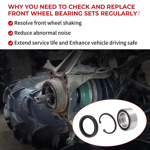 Honda Front Wheel Bearings Seals Kit For FourTrax 300 350 400 420 4x4 ATVs Replacement OEM Seals For Easy Install shown in use