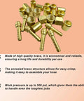 Brass 24-piece 1/4 in ID torch hose repair kit with fittings for oxygen and acetylene hoses, front view