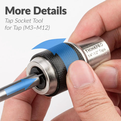 Ratcheting Tap Socket Set Two Pack With Adjustable Jaws For Tight Spaces Three Eighths Inch Drive Tap Holder in use