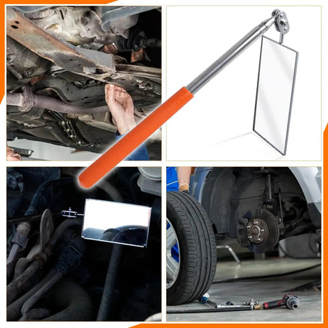 Telescoping Auto Inspection Mirror With 360 Degree Swivel Head Rectangular Mechanic Mirror Extendable Up To 19.5 Inches Great For Checking Engine Bays Under Hood And Other Tight Car Spaces in various uses