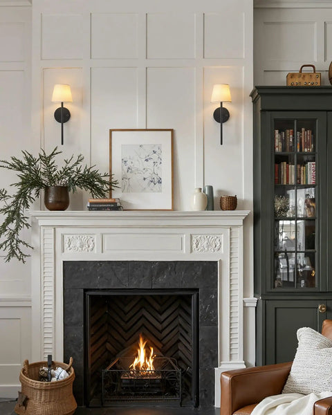 Rechargeable Battery Wall Sconces Set Of Two Black Cordless Lights For Modern Homes No Sweat Install on a stylish wall.