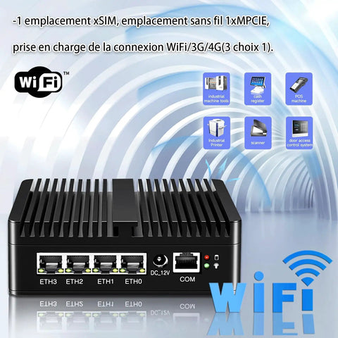 Built Different Fanless Firewall Box Cranking Out Celeron 6305 Punch With Four Real Lan Ports For Plug And Play Networking And Soft Router Hosting, showing ports and design.