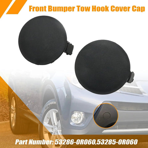 Left And Right Front Bumper Tow Hook Cover Caps For Toyota RAV4 2013 2014 2015 2 Pack Replacement Tow Eye Covers