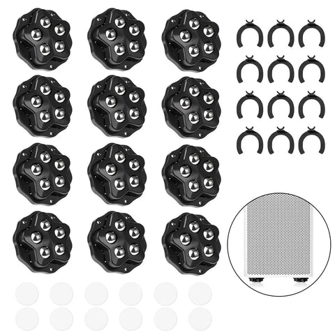 Badass Heavy Duty Furniture Caster Wheels Peel And Stick Easy Glide Self Adhesive Roller Moves Smooth On Hardwood Floor With Zero Dings in black