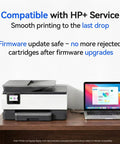 67XL Ink Cartridge Black And Color Combo Pack With 2026 Chip shown compatible with HP printer next to laptop