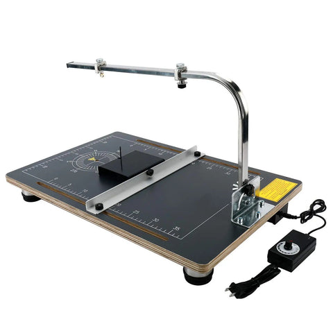 Tabletop Hot Wire Foam Cutter 110V 30W for Styrofoam with adjustable temperature control and cutting guide, side view