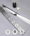 32 Inch High Flow Linear Shower Drain With Removable Grate Brushed 304 Stainless Steel Hair Strainer 2 Inch Outlet Adjustable Leveling Feet Easy Clean Built For Real Bathroom Boss Status