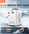 Rugged Industrial Water Chiller Built To Crush Heat Fast With 65 Liters Per Minute Flow And A 15 Liter Tank for dual 300W lasers.