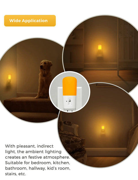 Amber Night Light With Dusk To Dawn Sensor Dimmable Plug In LED Night Light For Kids And Nursery Hallway Stairway Bedroom