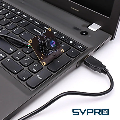 Global Shutter USB Camera Module With 90FPS High Speed 1920x1200 2MP AR0234 UVC Webcam connected to laptop