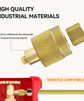 Forklift propane tank connector adapter, gold/brass finish, female fitting