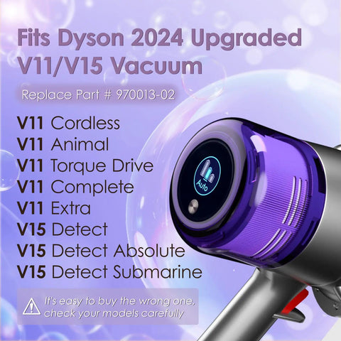 Close-up of 4 Pack V11 Vacuum Filters Replacement, featuring a list of compatible models for Cordless Vacuum Cleaner V11 V15.
