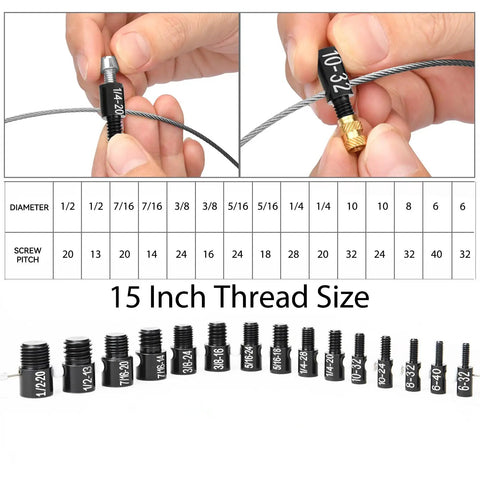Nut And Bolt Thread Checker Gauge Kit With 28 Thread Gauges For Inch And Metric, fast bolt size finder and nut identifier shown