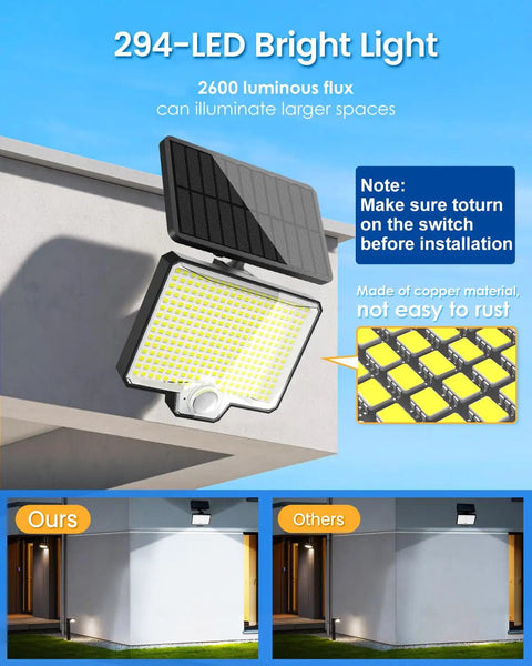 Bright Split Solar Motion Sensor Outdoor Lighting Delivering 2600 Lumens With Durable Weatherproof Build Ideal For Patios Yards And Driveways This Badass Pair Cuts Through Shadows While Keeping Your Crib Locked Down Safely
