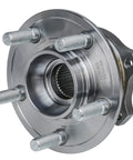 Pair Rear Wheel Bearing Hub Assembly For Dodge Charger 2015 2021 Challenger 2015 2021 And Chrysler 300 2015 2021 Non ABS 5 Lug 4 Bolt Square Flange Replacement Kit, showing a single metal hub with protruding studs and square flange.