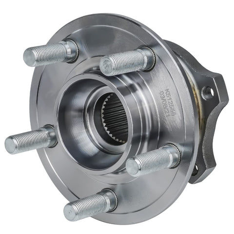 Pair Rear Wheel Bearing Hub Assembly For Dodge Charger 2015 2021 Challenger 2015 2021 And Chrysler 300 2015 2021 Non ABS 5 Lug 4 Bolt Square Flange Replacement Kit, showing a single metal hub with protruding studs and square flange.