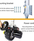 Gesaides Electric Trailer Mover Dolly With 550W Motor showing mounting bracket and power cord for easy connection.