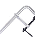 Heavy Duty Deep Throat F Clamp 12 Inch X 5-1/2 Steel Bar W Removable Swivel Pads For Welding Woodworking And Metalworking 4 Pack Set showing silver steel construction.