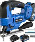 20V Brushless Cordless Jig Saw With 4.0Ah Battery, 3200 SPM Variable Speed, 1 Inch Stroke, tool set with blades and charger
