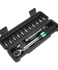 Heavy Duty 5-25Nm Adjustable Click Torque Wrench Set With Stainless Steel Socket Kit For Auto Repair And Engine Work Pro Grade Spanner Gear in case.