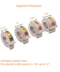 Universal Hydraulic Cylinder Stroke Reducer Clamp Kit For One Eighth Inch To One Half Inch Shafts With Thumb Tabs showing four sizes