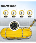 Badass Drain Inspection Camera With Dvr Sewer Endoscope Ip68 Waterproof 7 Inch Lcd Screen 1000 Tvl Borescope Setup showcasing yellow cable and camera.
