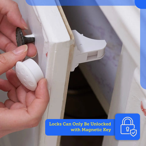 Magnetic Cabinet Locks For Babies Easy No Tool Install Baby Proofing Locks For Cabinets Drawers Doors And Kitchen Strong Adhesive