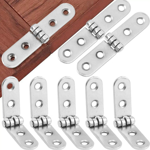 Six Piece Folding Door Hinges Set With Rust Resistant Finish Heavy Duty And Easy Install For Furniture And Decor Bulletproof Build Iron Construction 7.8 By 1.7 Cm Great For Cabinets Doors And DIY Projects