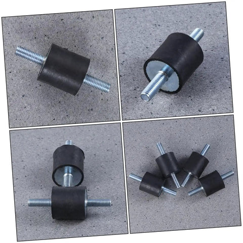 Five Pack Heavy Duty Rubber Vibration Isolators Cylindrical Mounts For Motors Generators Air Compressors Pumps And Equipment Noise Reduction Vibration Dampening Stability Enhancers For Industrial Machinery, black rubber, 8x3 cm