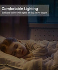 Child sleeping with warm lighting from Ultra Bright 120LM Plug In Motion Sensor Night Light With Stepless Dimming Always On.