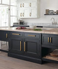 Antique Brass Solid Zinc Drawer Pulls Set 5 Inch Beefy Heavy Duty Cabinet Handles For Kitchen Cabinets Dressers Wardrobes And Furniture Modern Hardware For DIY Home Upgrades 10 Pack on black kitchen island cabinets